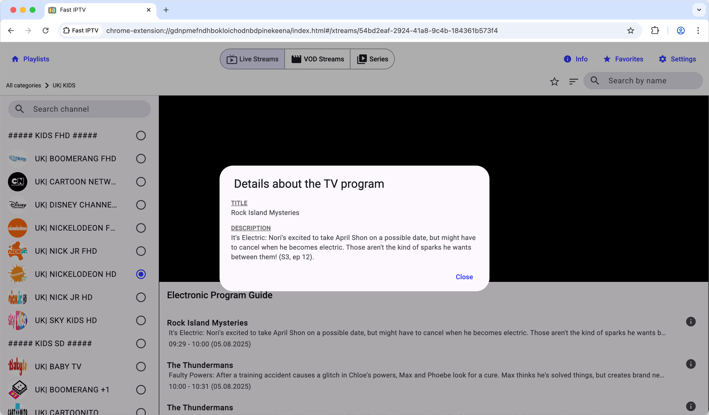 EPG Program Guide